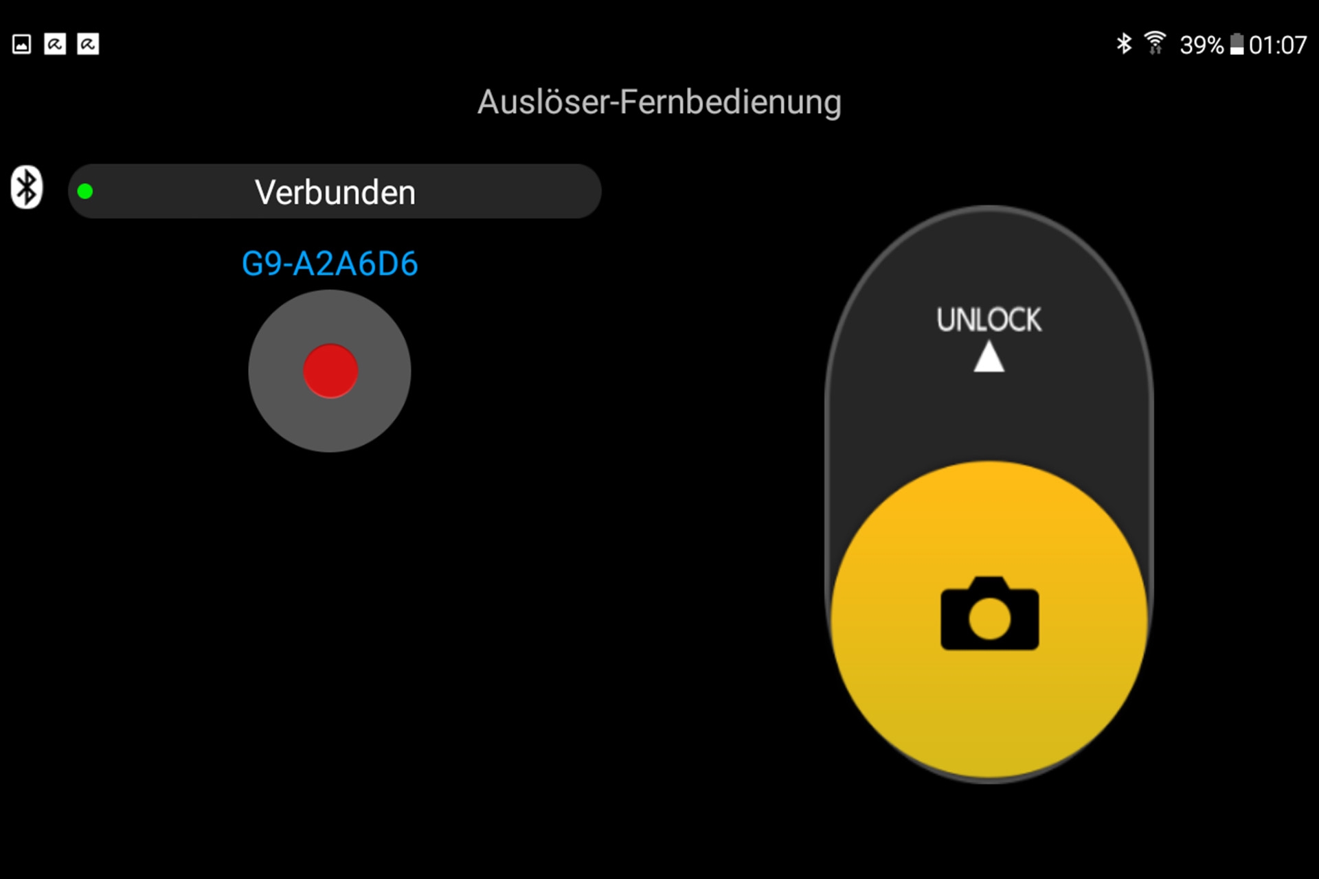 Panasonic Lumix G9: Um Energie zu sparen, kann nur eine Fernauslösung per Bluetooth ohne WiFi-Anbindung eingerichtet werden.